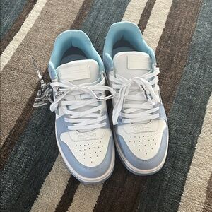 Off-White White and Light Blue Sneakers